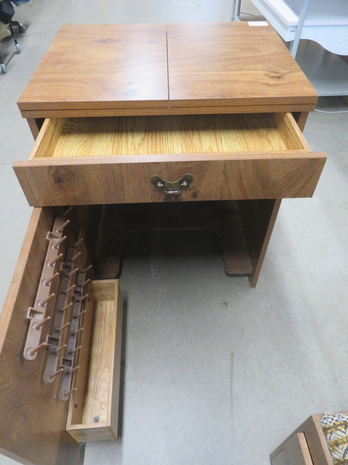 Cabinet with Matching Two Drawer Stool