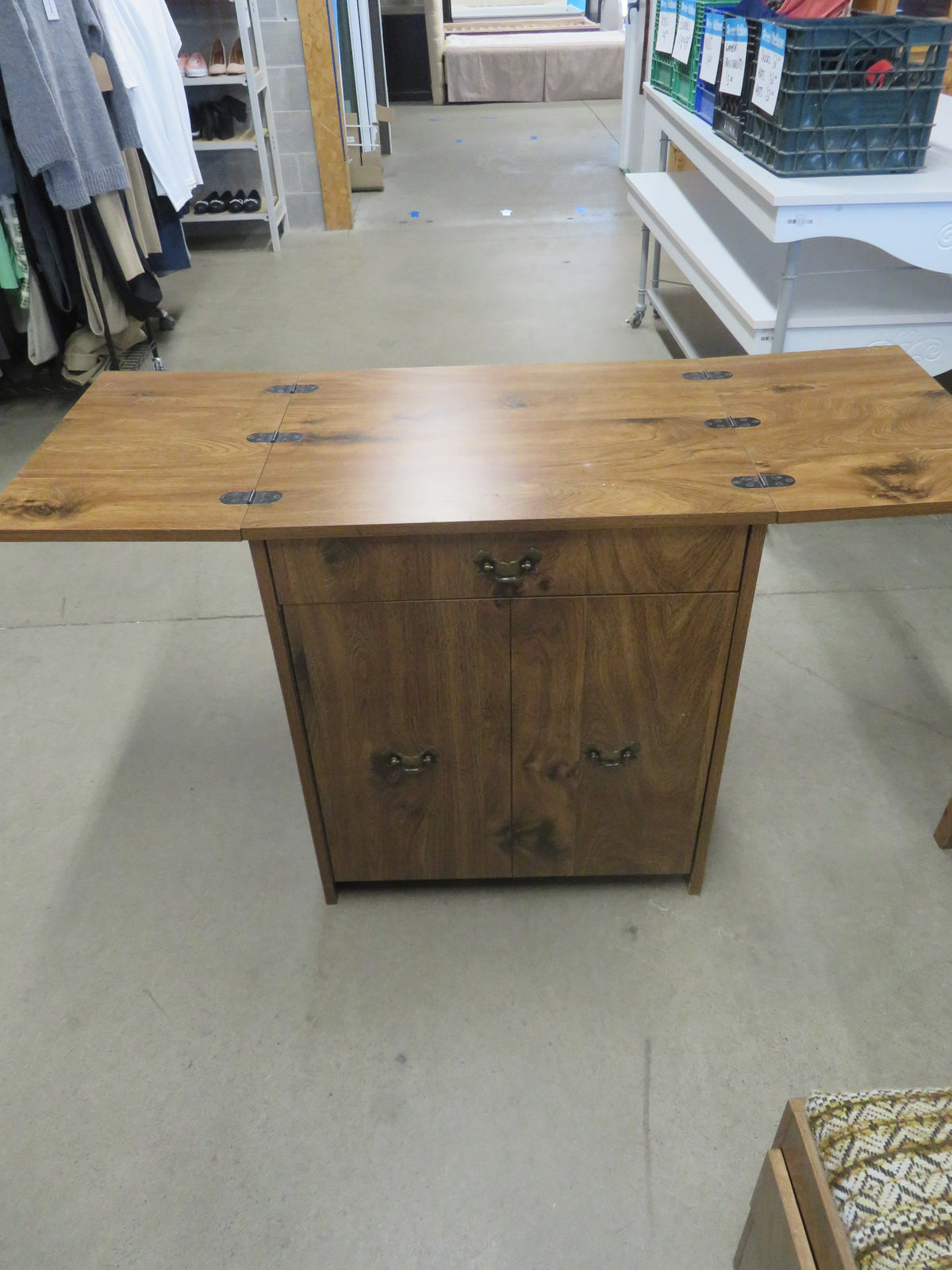Cabinet with Matching Two Drawer Stool