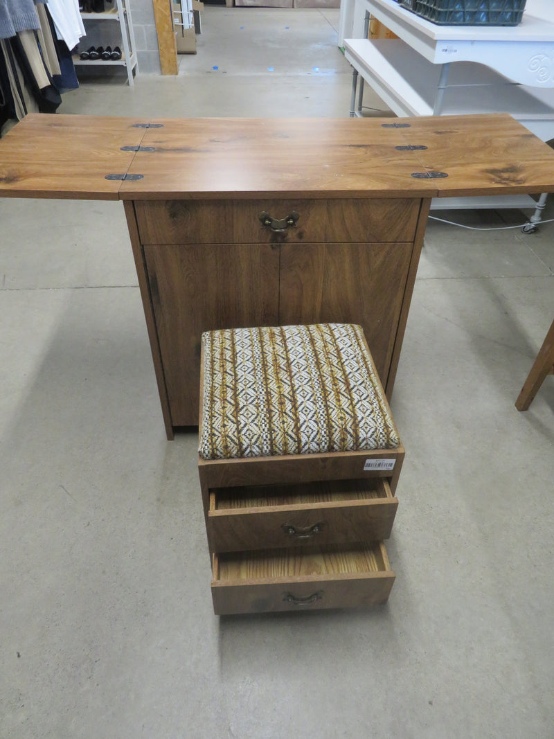 Cabinet with Matching Two Drawer Stool