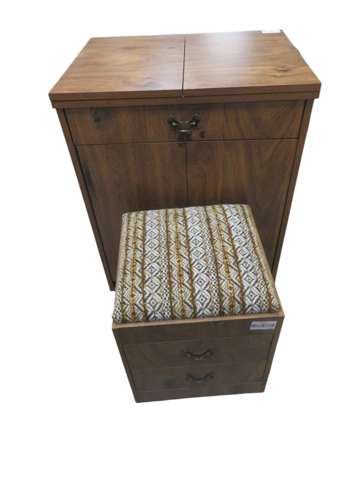 Cabinet with Matching Two Drawer Stool