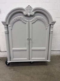 Grey Curved Top Cabinet