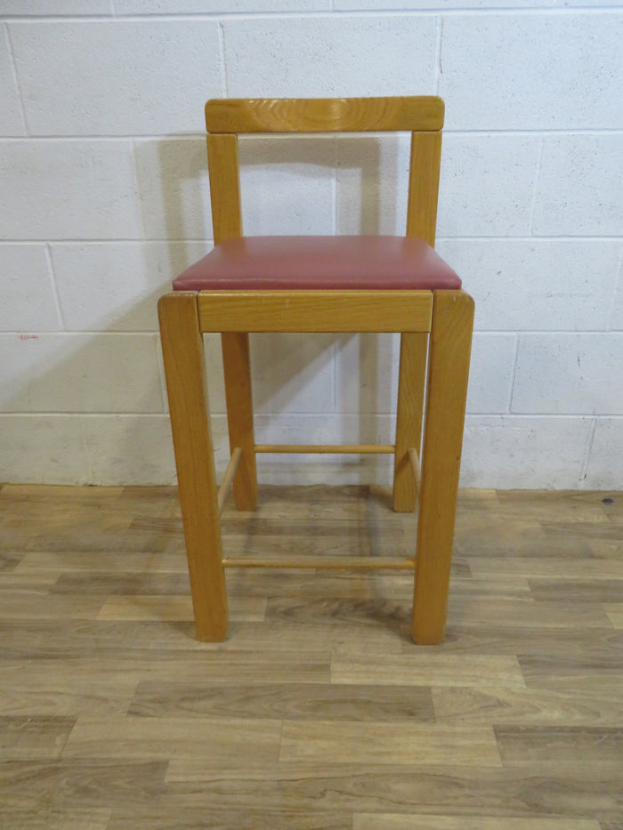 Wooden Bar Stool with Plastic Seat