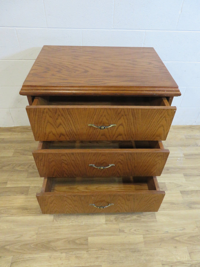 Three Drawer Wooden Night Table
