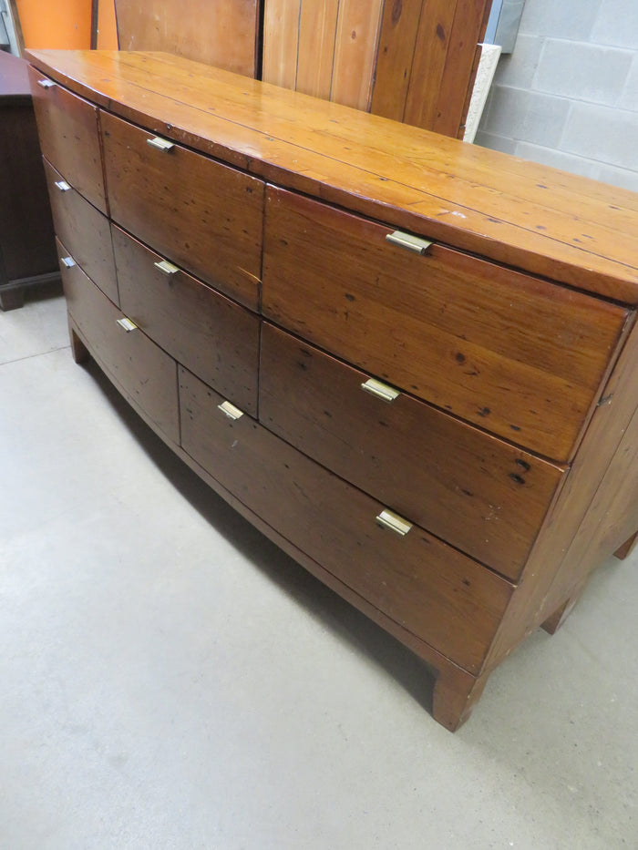 65"W 8-Drawer Rustic Dresser in Solid Wood