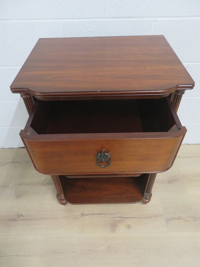 20"W Single Drawer Solid Wood Side Table