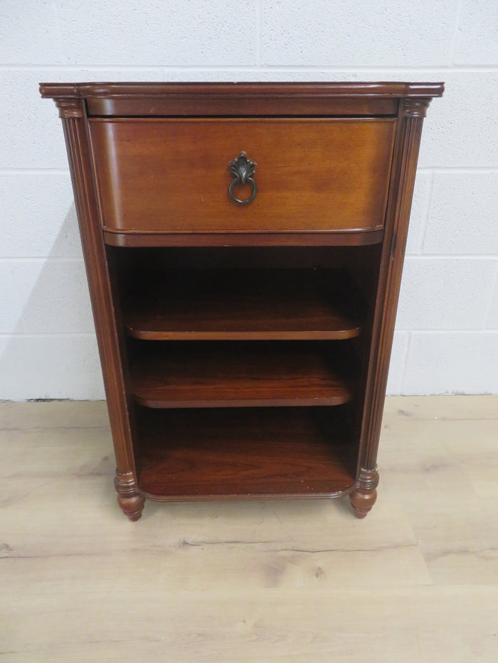 20"W Single Drawer Solid Wood Side Table