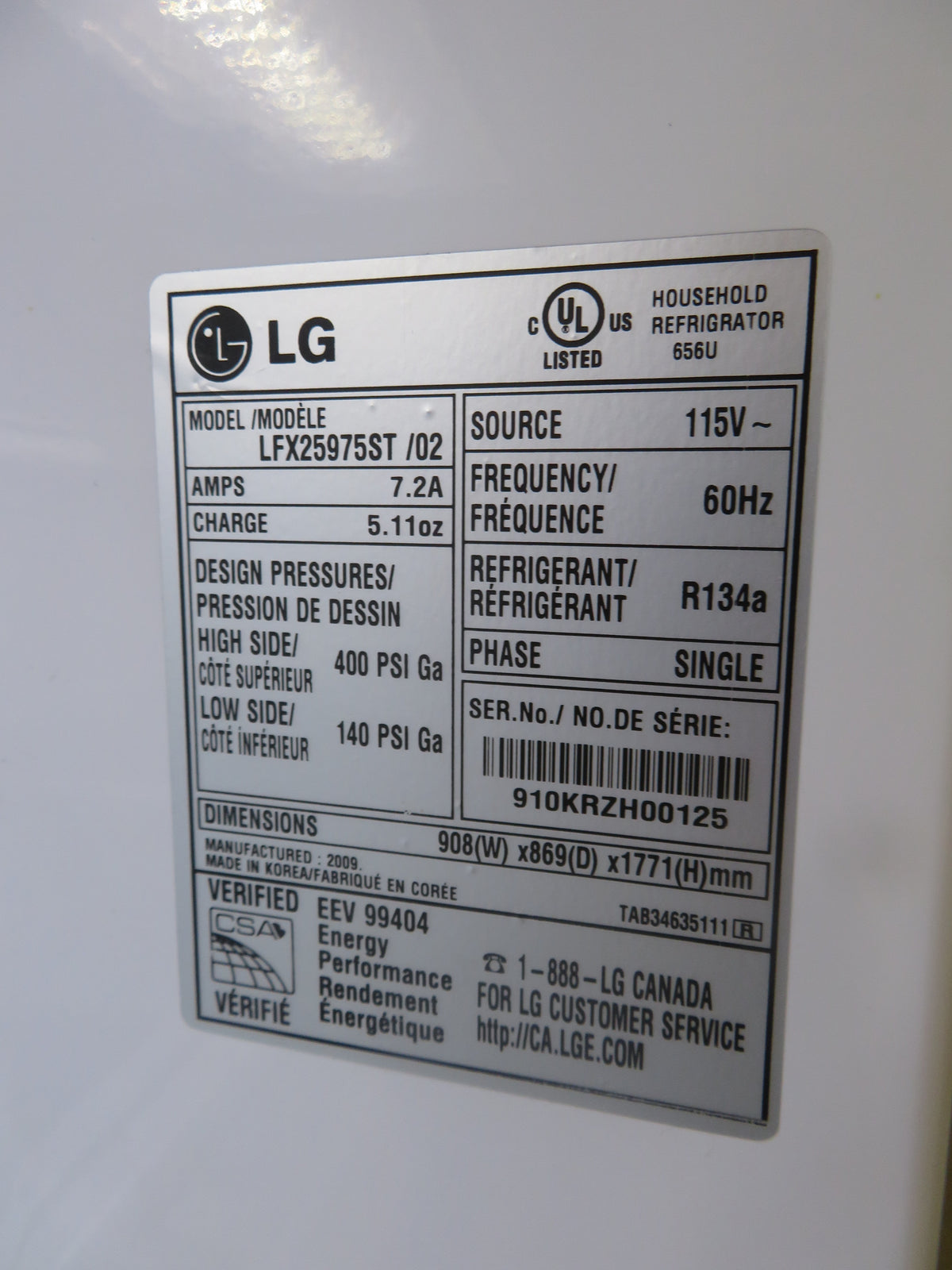 36" French Door Fridge Freezer in Stainless Steel with Ice Maker