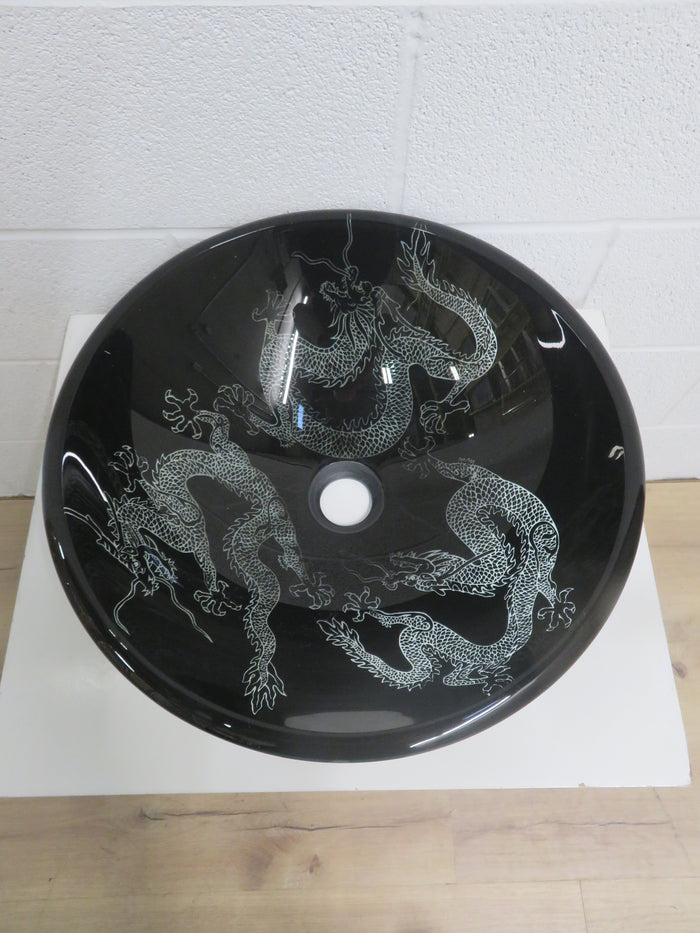 16.5"W Tempered Glass Sink Bowl