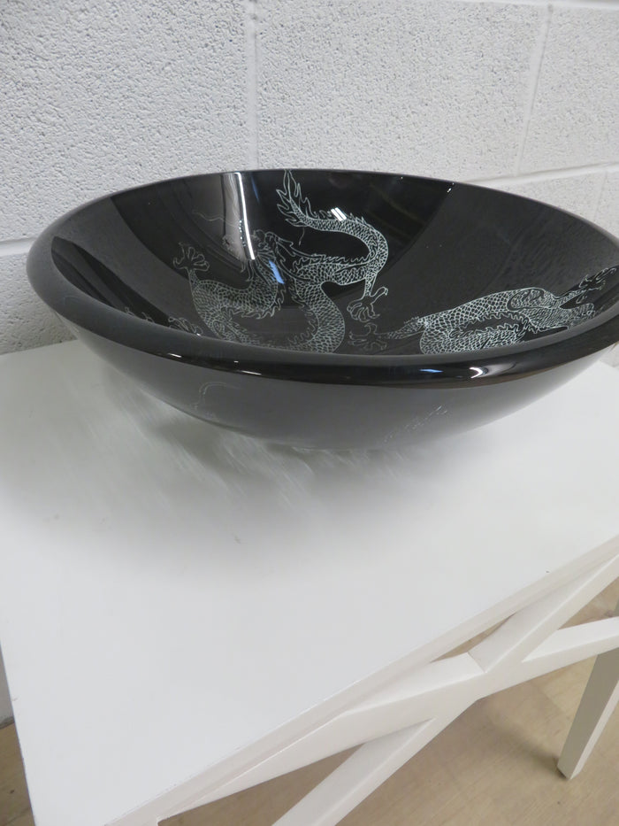 16.5"W Tempered Glass Sink Bowl