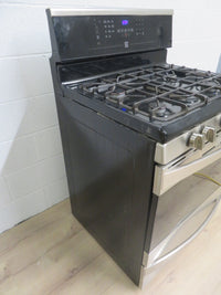 30" 5-Burner Gas Stove in Black - Stainless Door