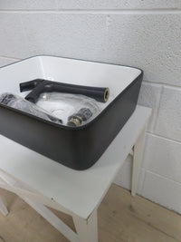 19"W Oblong Porcelain Counter Top Sink