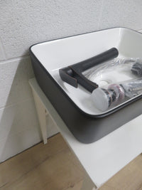 19"W Oblong Porcelain Counter Top Sink