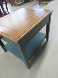 22"W Single Drawer Solid Wood Side Table