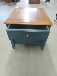 22"W Single Drawer Solid Wood Side Table