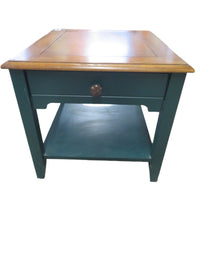 22"W Single Drawer Solid Wood Side Table