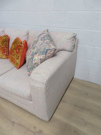 75"W 3-Seat Sofa in Striped Cotton Fabric