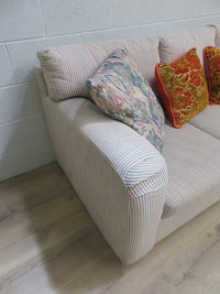 75"W 3-Seat Sofa in Striped Cotton Fabric