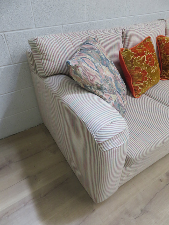 75"W 3-Seat Sofa in Striped Cotton Fabric