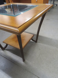 28"W Square Coffee Table with Glass Top