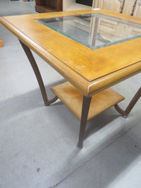28"W Square Coffee Table with Glass Top