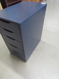 14.5"W Office/Desk Drawers with 5 Drawers - Navy Blue