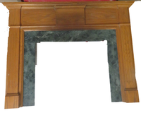 64" Wood with Green Marble Mantel