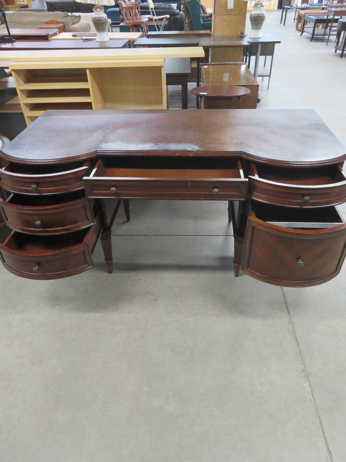 62"W Solid Wood Double Pedestal Desk