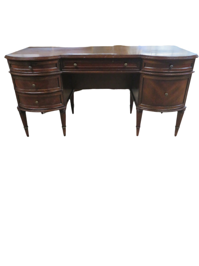 62"W Solid Wood Double Pedestal Desk