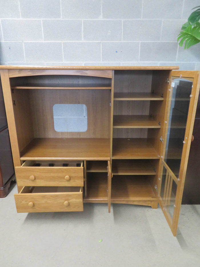 57"W Solid Wood Multi-Media Cabinet