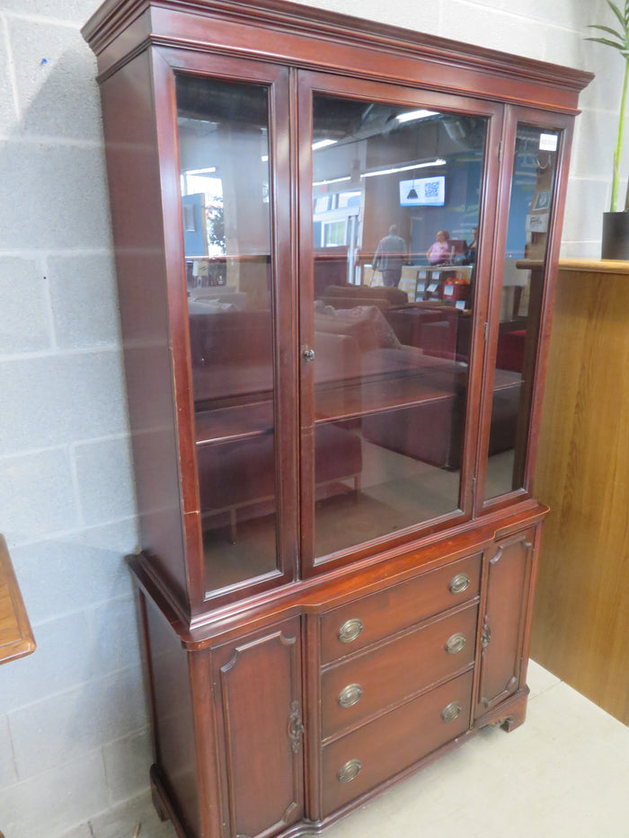 42"W 1-Piece Wooden China Cabinet with Glass Doors