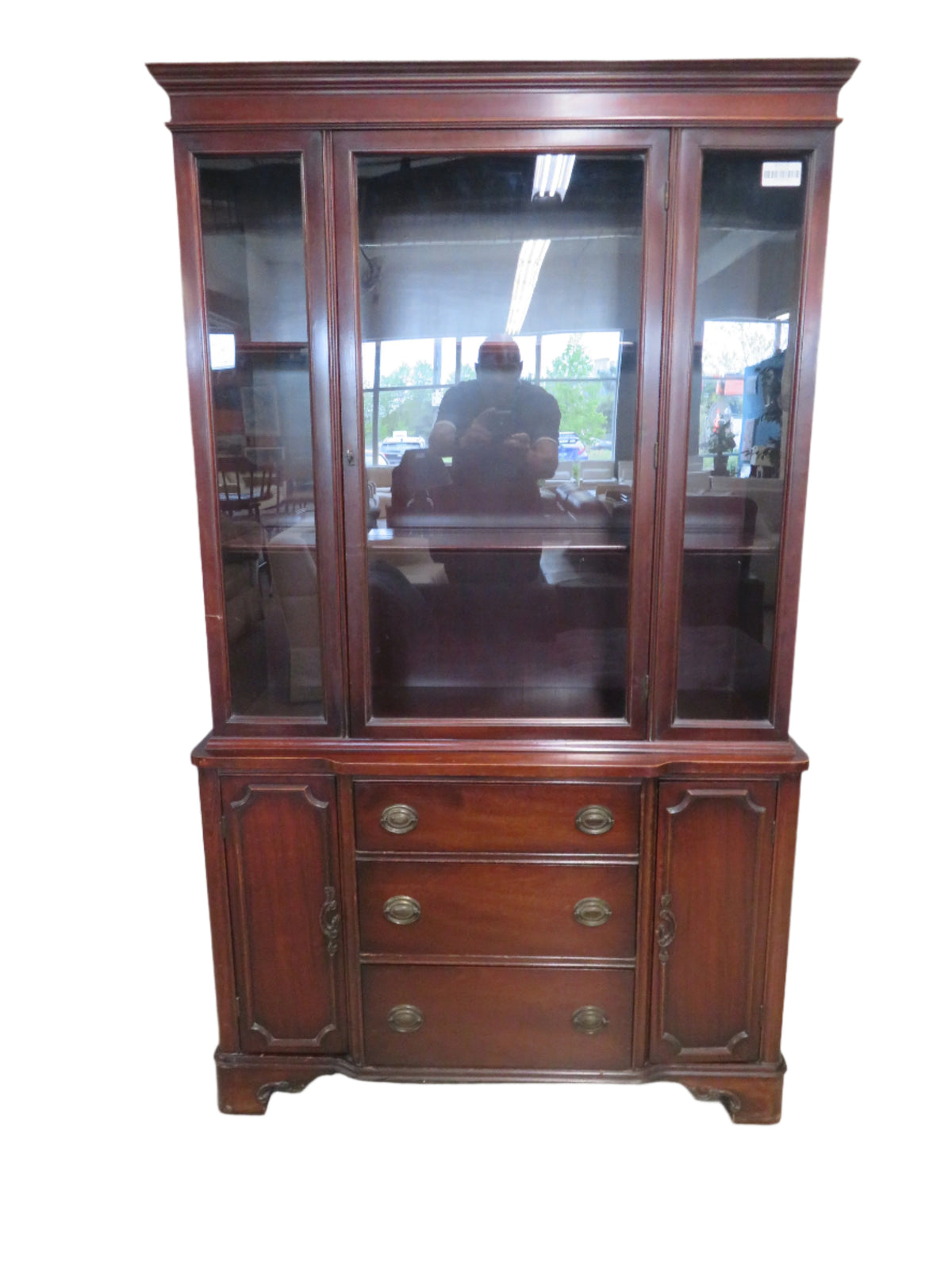 42"W 1-Piece Wooden China Cabinet with Glass Doors