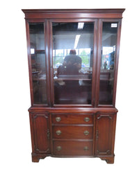 42"W 1-Piece Wooden China Cabinet with Glass Doors