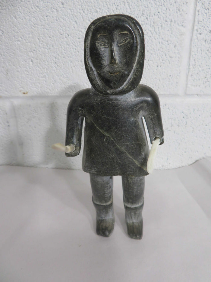 "Standing Hunter" Inuit Soap Stone Sculpture