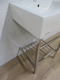 20"W Bathroom Sink on Chrome Frame