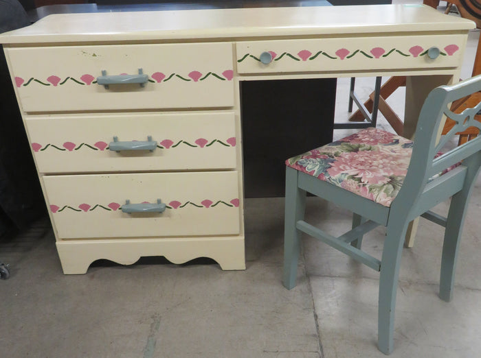 48"W Child's Single Pedestal Desk with Chair