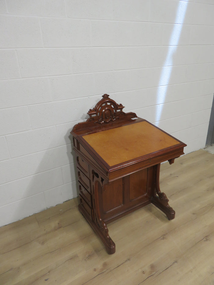 27"W Antique Victorian Davenport Writing Desk