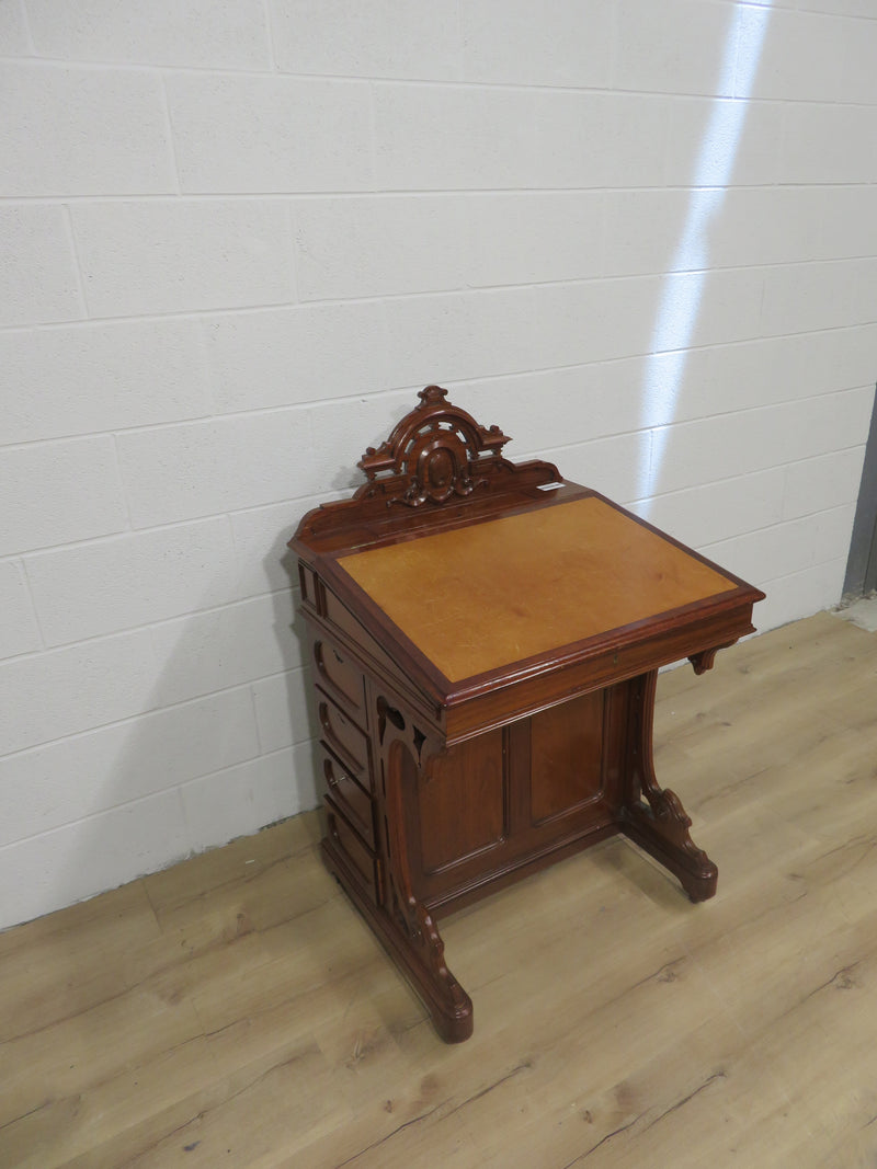 27"W Antique Victorian Davenport Writing Desk