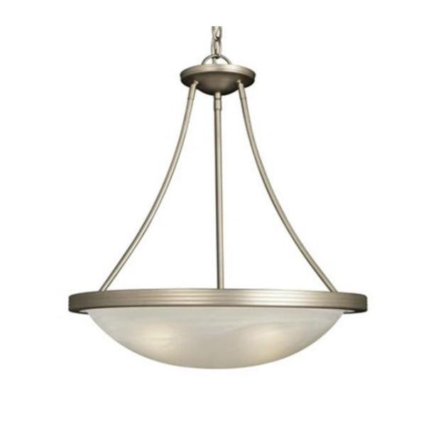 Julian 3-Light Large Bowl Pendant Light in Pewter with Marbled Glass, 811481PT