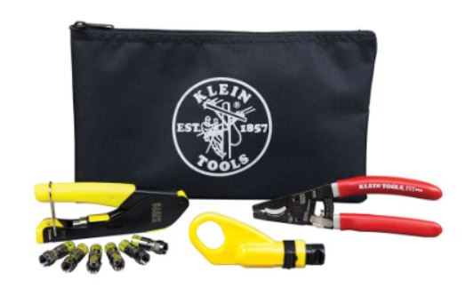 Klein Tools Coax Cable Installation Kit with Zipper Pouch