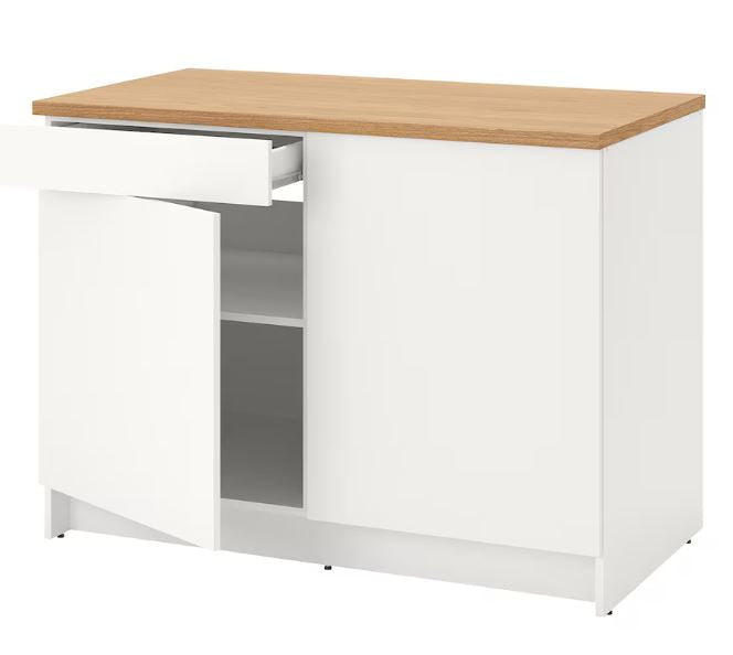 IKEA KNOXHULT White/Oak 2 Door Base Cabinet