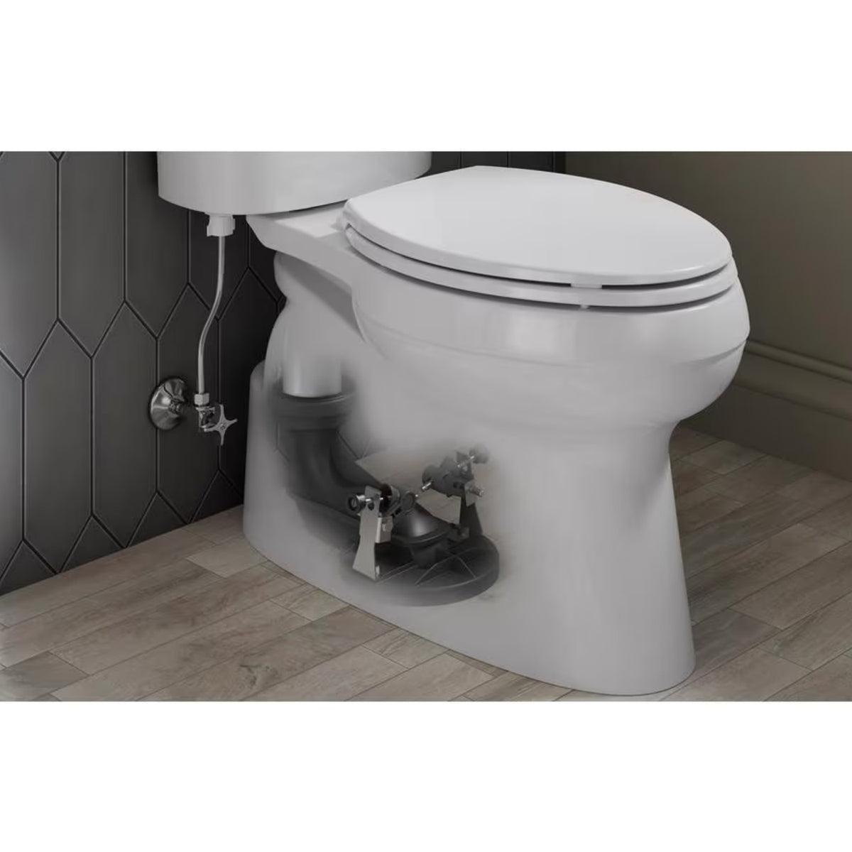 Kohler Gleam 2-Piece Chair Height Elongated Skirted 4.8 LPF Single Flush Toilet in White with Slow Close Seat