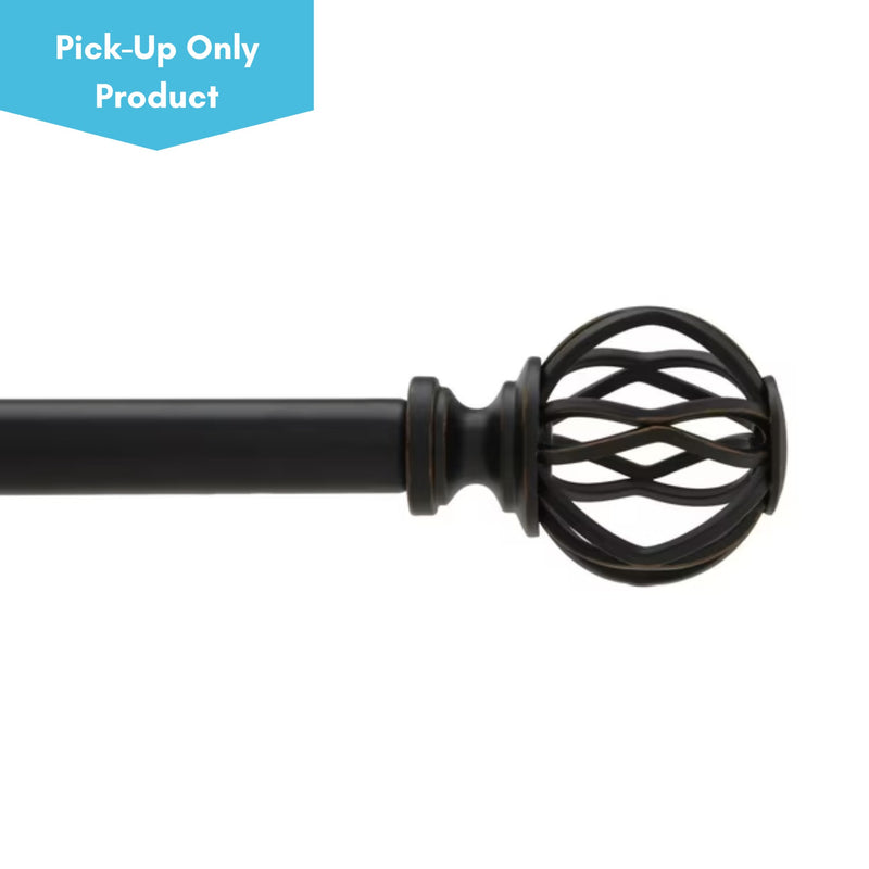 Lattice 3/4" D Curtain Rod- Black