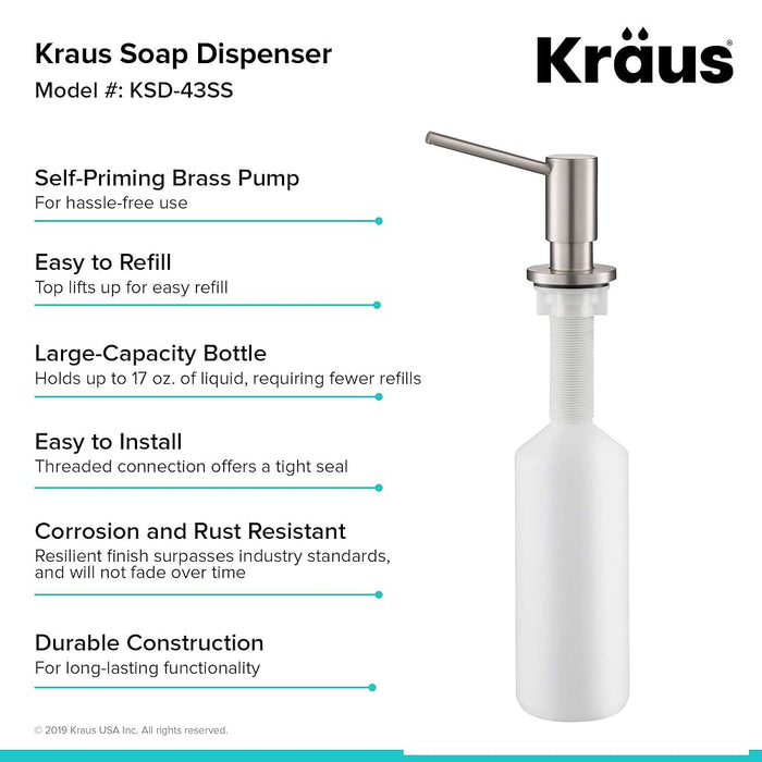 Kraus Kitchen Soap Dispenser KSD-43SS in Stainless Steel