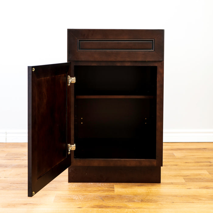 Canada Kitchens Base Cabinet with One Drawer - Mahogany