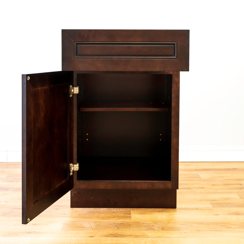 Canada Kitchens Base Cabinet with One Drawer - Mahogany