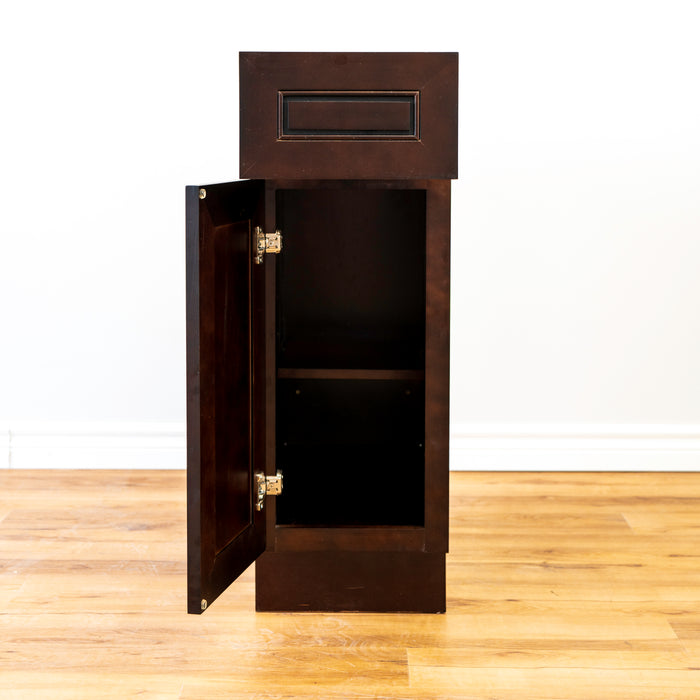 Canada Kitchens 12" W Base Cabinet with One Drawer - Mahogany