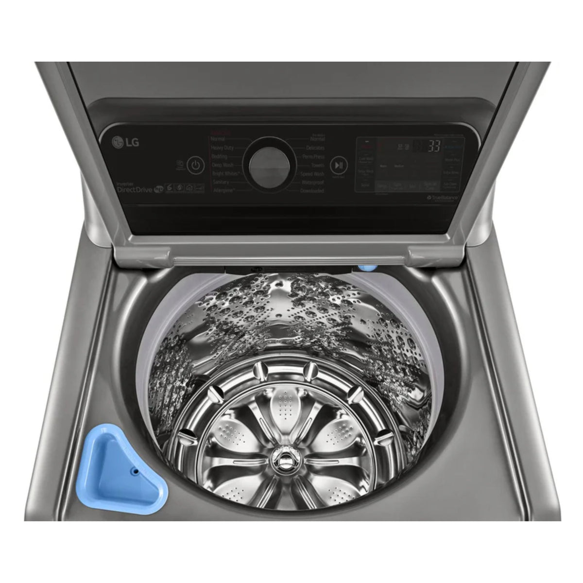 LG 5.8 Cu. Ft. Top-Load Washer (WT7800HVA) in Graphite Steel, 27" W