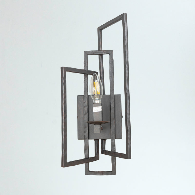 1-Light Raw Steel Wall Sconce