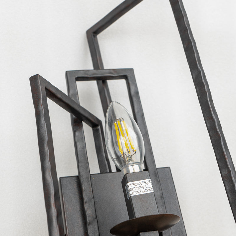 1-Light Raw Steel Wall Sconce