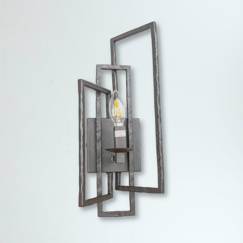 1-Light Raw Steel Wall Sconce